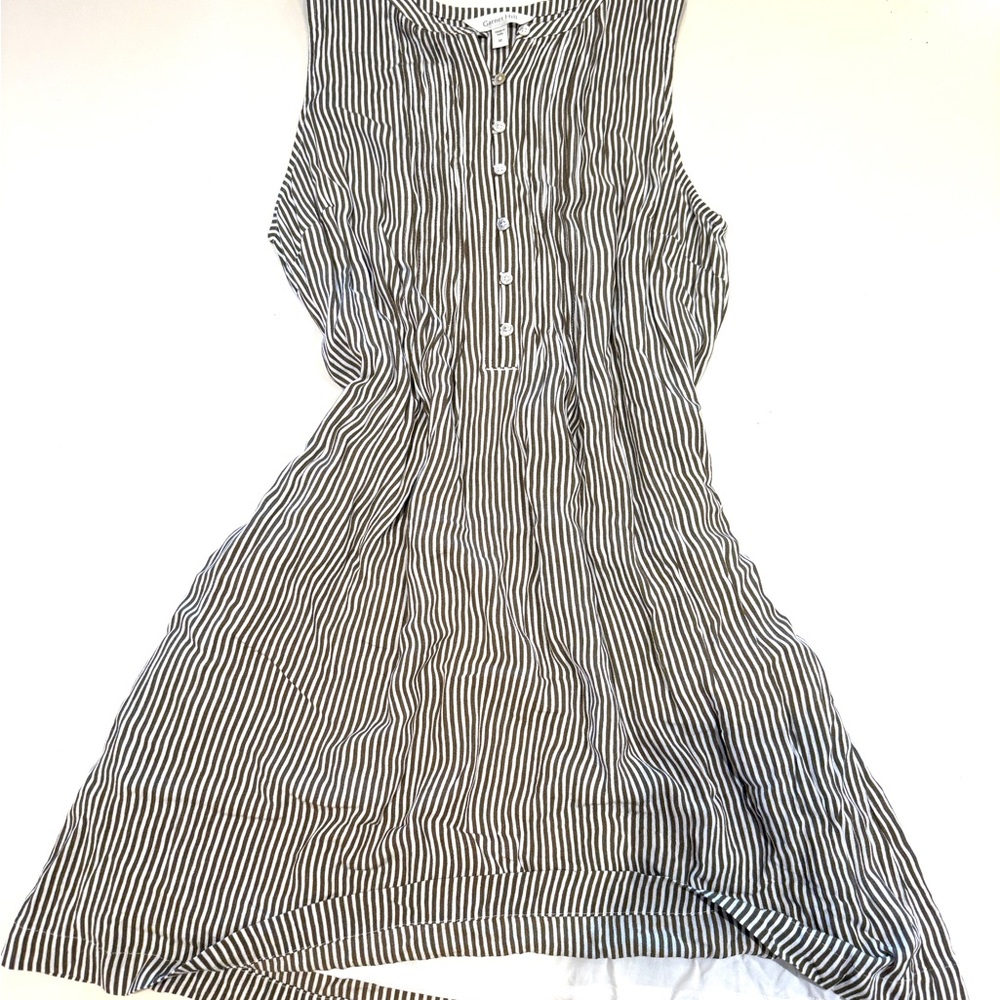 Garnet Hill Black and White Striped Mini Dress